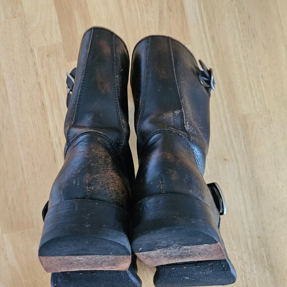 Frye Veronica Black Leather Combat & Moto Boots like new wear 1 time - Picture 6 of 13